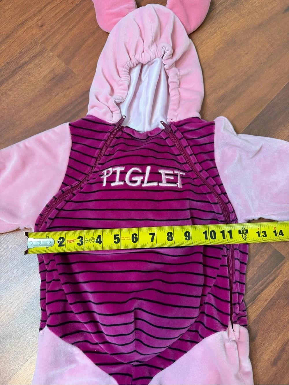 Piglet Pink Hooded Costume Kids